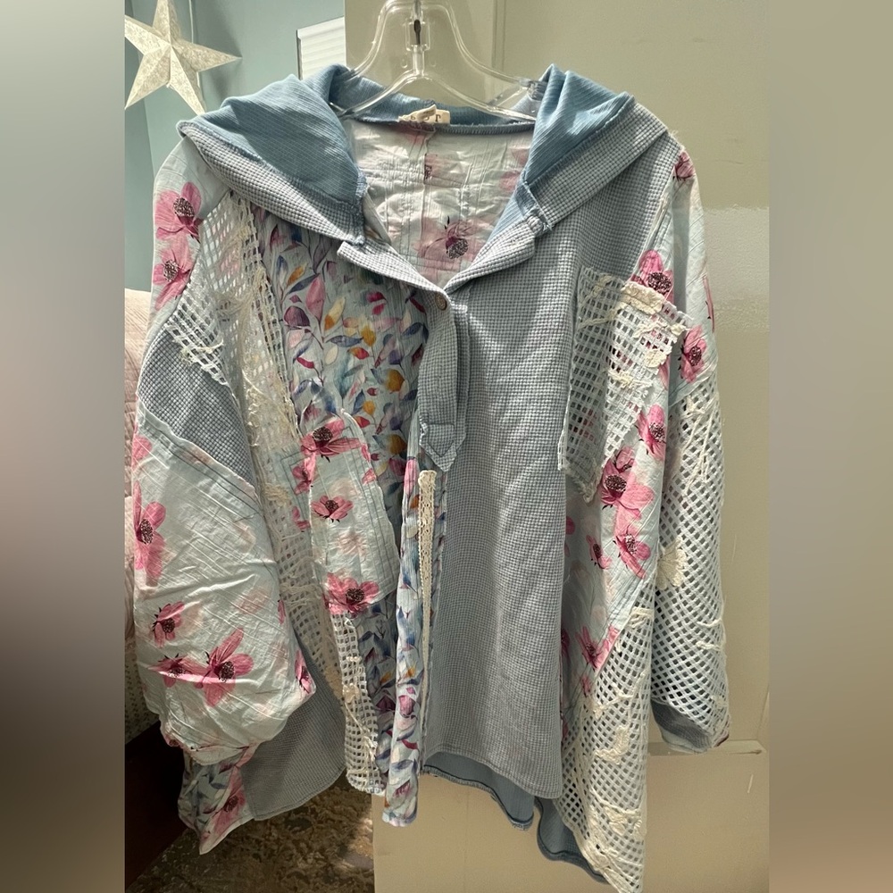 Floral Patchwork Hooded Jacket